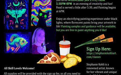 Black Light Guided Painting with Stephanie